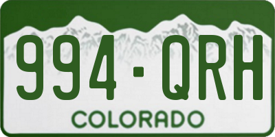 CO license plate 994QRH