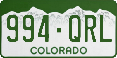 CO license plate 994QRL