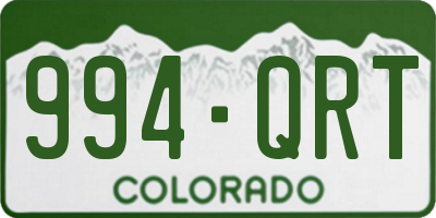 CO license plate 994QRT