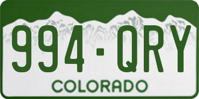 CO license plate 994QRY