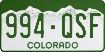 CO license plate 994QSF