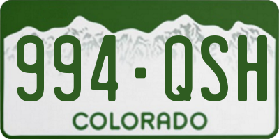CO license plate 994QSH