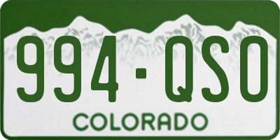 CO license plate 994QSO