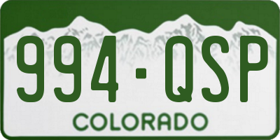 CO license plate 994QSP