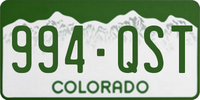 CO license plate 994QST