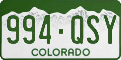 CO license plate 994QSY