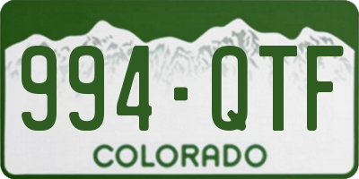 CO license plate 994QTF