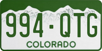 CO license plate 994QTG