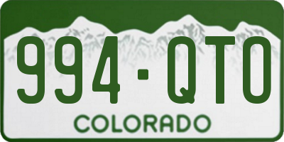 CO license plate 994QTO