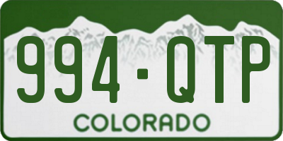 CO license plate 994QTP