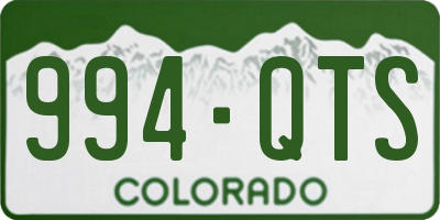 CO license plate 994QTS