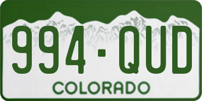 CO license plate 994QUD