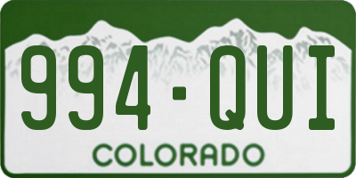 CO license plate 994QUI