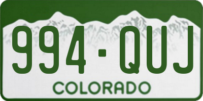 CO license plate 994QUJ