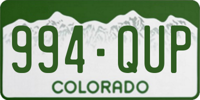 CO license plate 994QUP