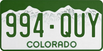 CO license plate 994QUY