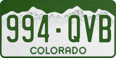 CO license plate 994QVB