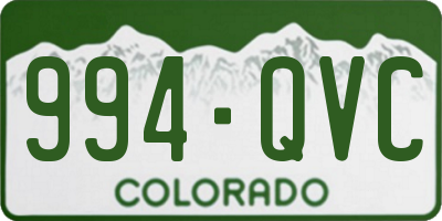 CO license plate 994QVC