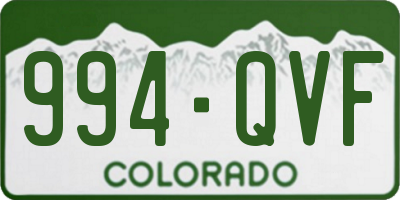 CO license plate 994QVF