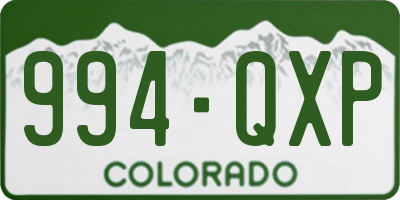 CO license plate 994QXP
