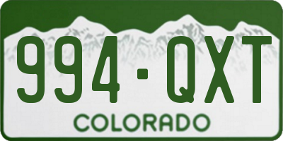 CO license plate 994QXT