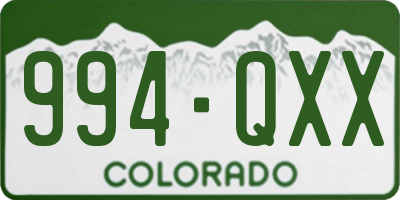 CO license plate 994QXX