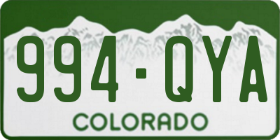 CO license plate 994QYA