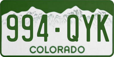 CO license plate 994QYK