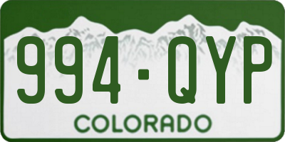 CO license plate 994QYP