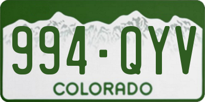 CO license plate 994QYV
