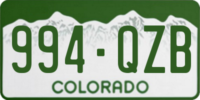 CO license plate 994QZB