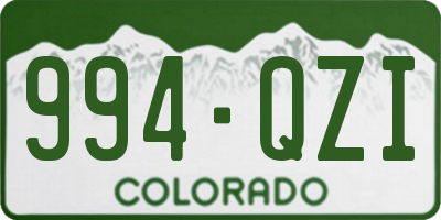 CO license plate 994QZI