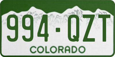 CO license plate 994QZT