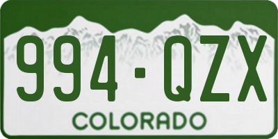 CO license plate 994QZX