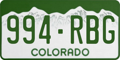 CO license plate 994RBG