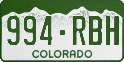 CO license plate 994RBH