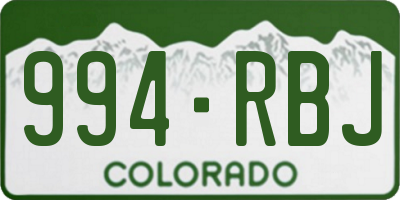 CO license plate 994RBJ