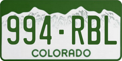 CO license plate 994RBL