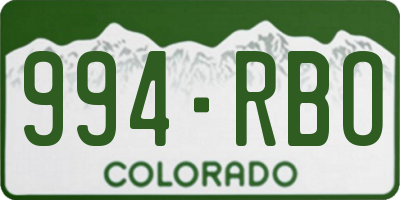 CO license plate 994RBO