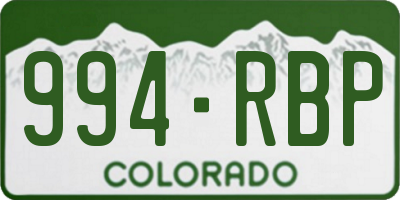 CO license plate 994RBP