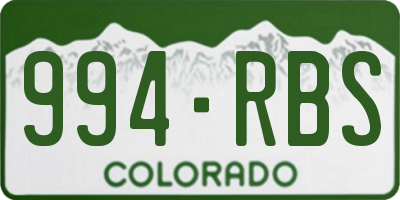 CO license plate 994RBS