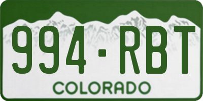 CO license plate 994RBT