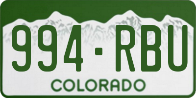 CO license plate 994RBU