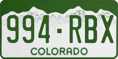 CO license plate 994RBX