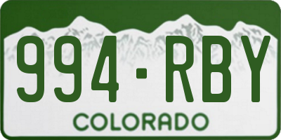 CO license plate 994RBY