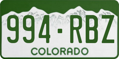 CO license plate 994RBZ