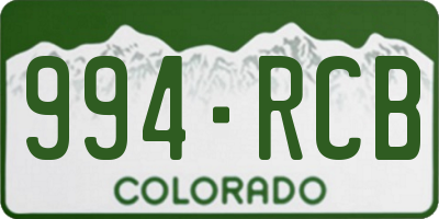 CO license plate 994RCB