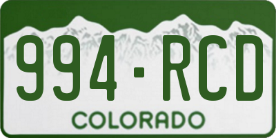 CO license plate 994RCD