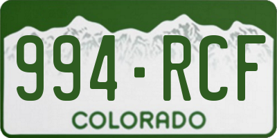 CO license plate 994RCF