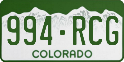 CO license plate 994RCG
